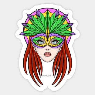 Mardi Gras Woman Sticker